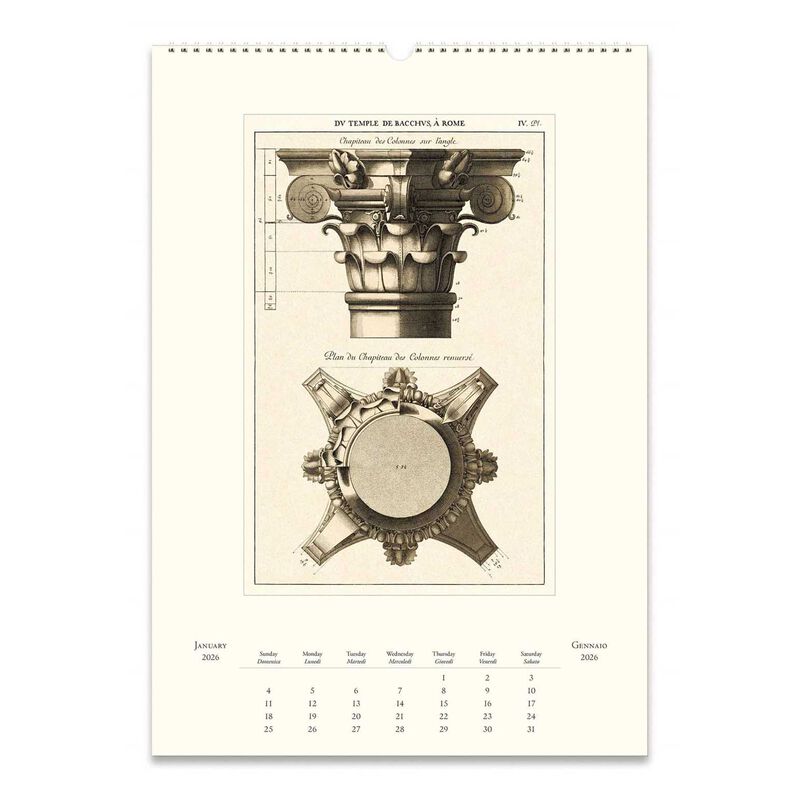 Cavallini Architettura 2026 Wall Calendar image number 1