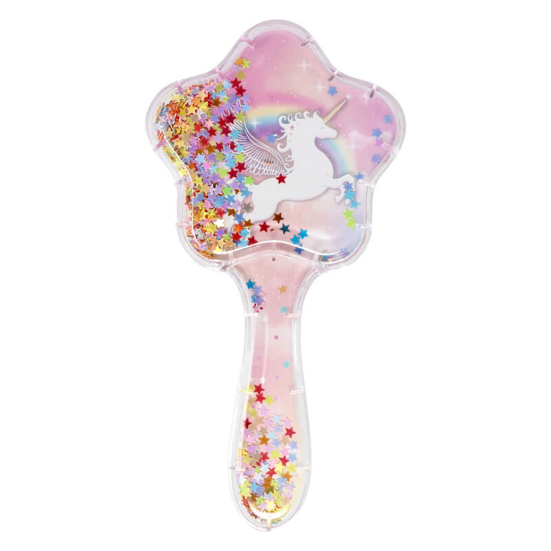 Pink Poppy Unicorn & Vibrant Vacation Holographic Glitter Hairbrush image number 1
