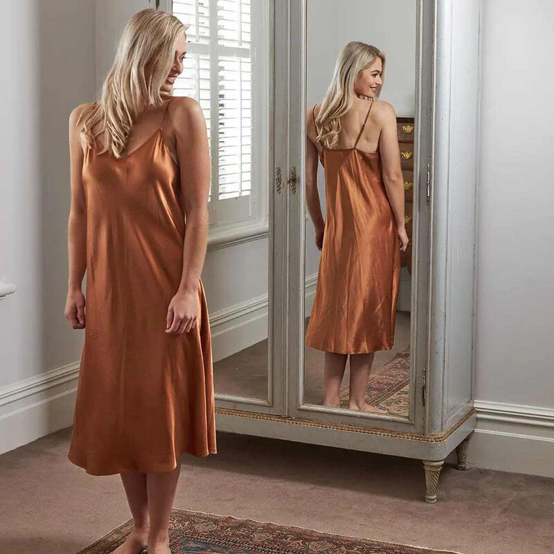 MM Linen Silk Copper Chemise image number 0
