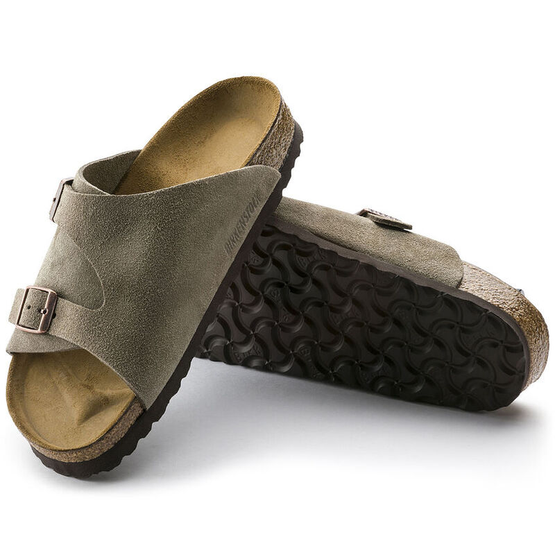 Birkenstock Z&uuml;rich Suede Taupe Regular Width Sandal image number 3