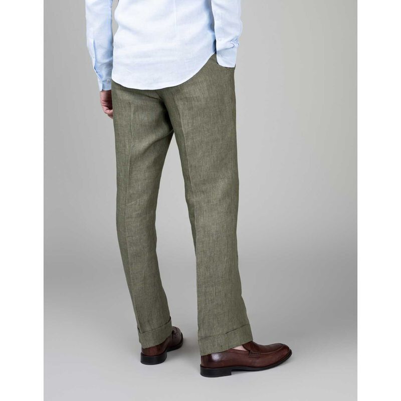 Rembrandt Evans Sage Green Linen Trouser image number 1