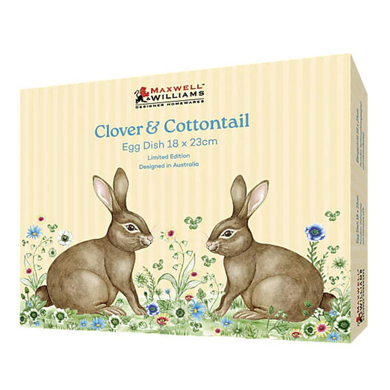 Maxwell & Williams Clover & Cottontail Egg Dish 18x23cm Gift Boxed image number 1