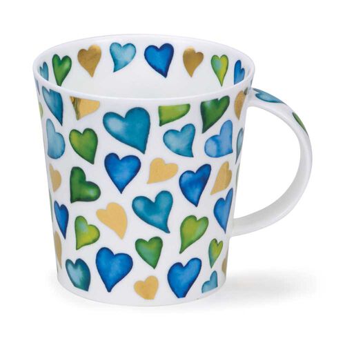 Dunoon Lomond Love Hearts Blue Mug
