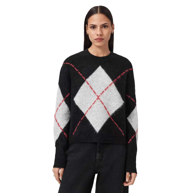 AllSaints Lou Argyle Wool Jumper image number 0