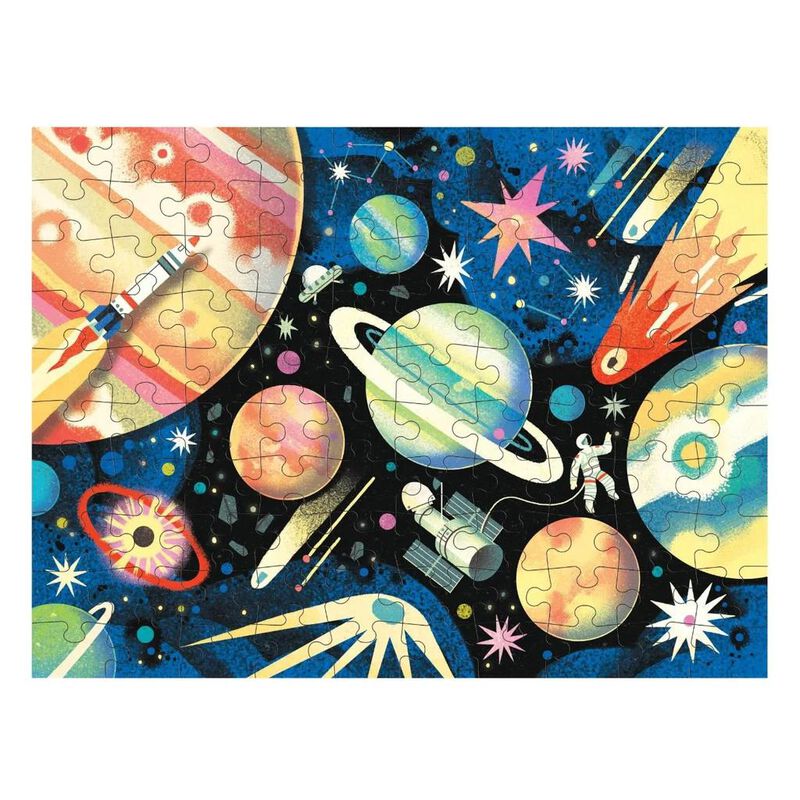 Mudpuppy Space Mission 100 Piece Double-Sided Puzzle image number 2