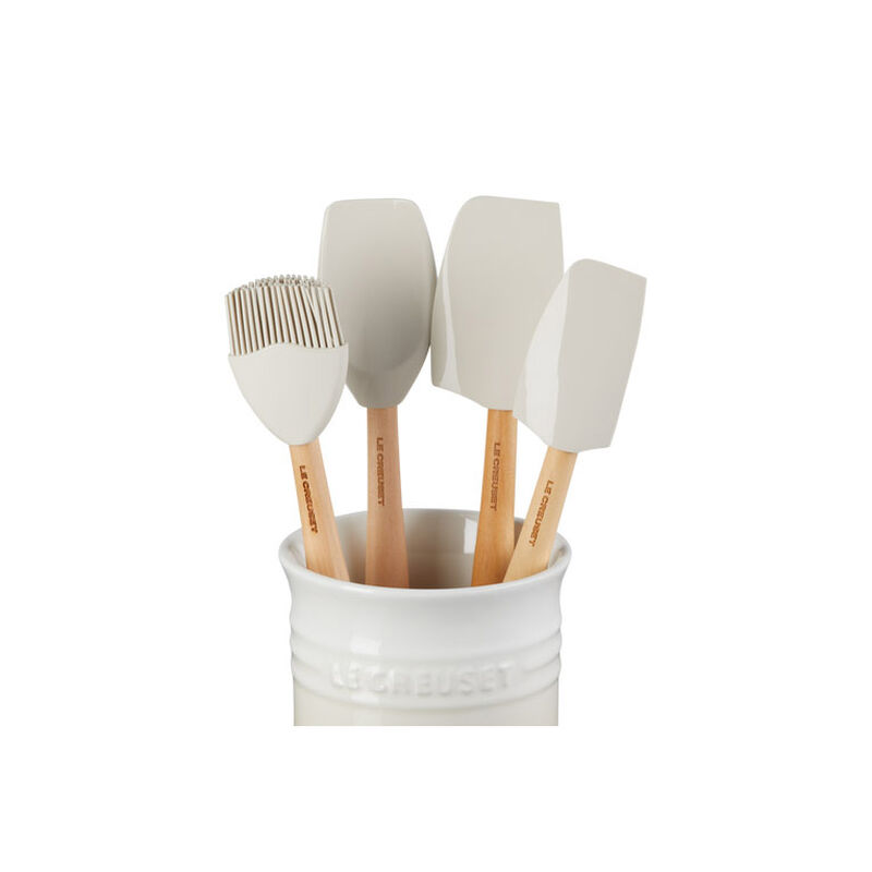 Le Creuset Craft Spatula Set Of 4 With Crock - Meringue image number 2