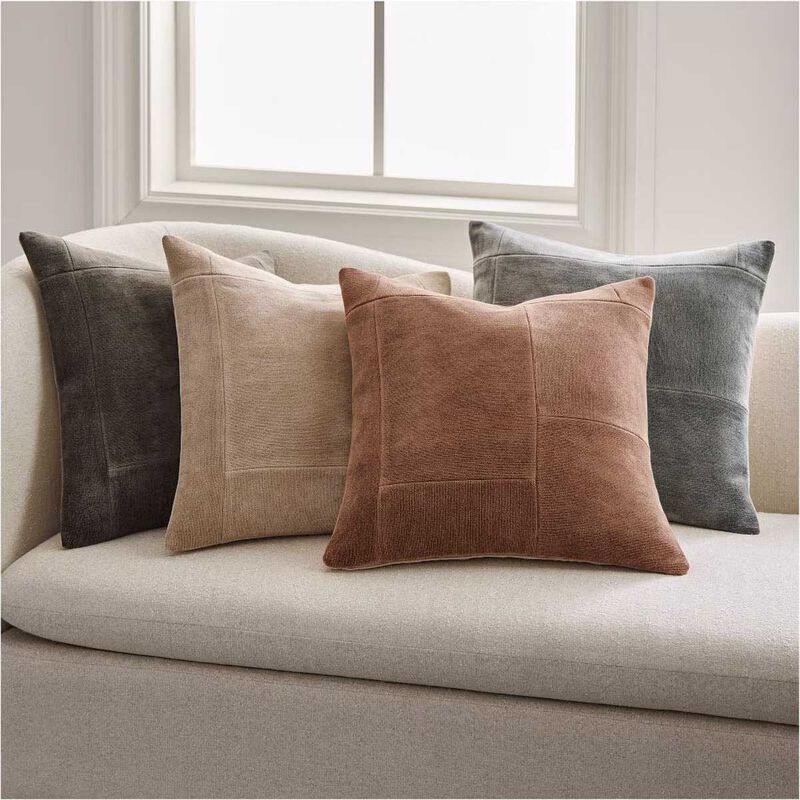 West Elm Patchwork Chenille Cushion Cover 50cm image number 2