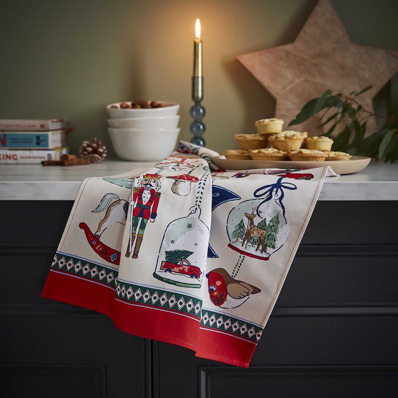 Ulster Weavers Christmas Ornaments Cotton Tea Towel image number 1