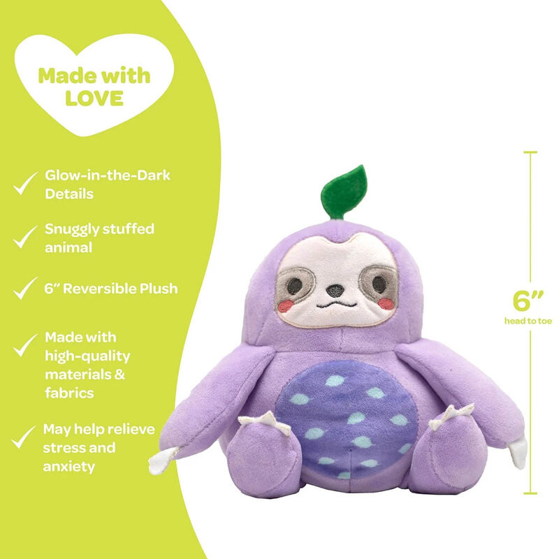 Adora Snuggle & Glow Reversable Pal Sloth-15.24cm Plush image number 2