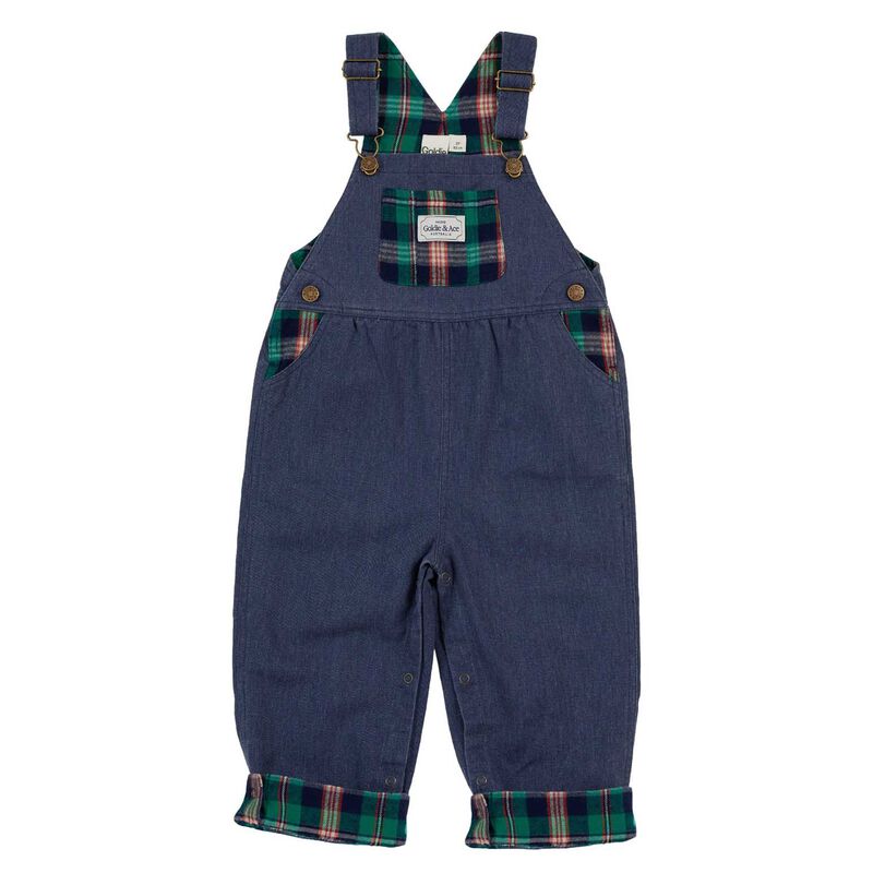 Goldie + Ace Austin Green Check Overalls 3-4Y image number 0