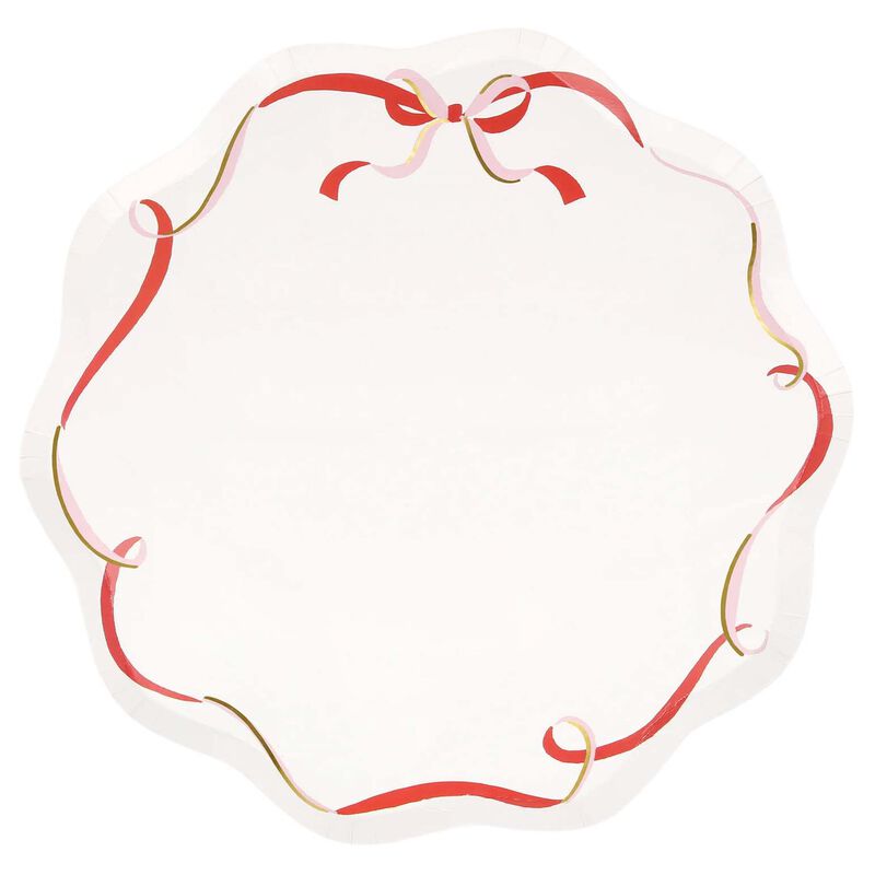 Meri Meri Ribbon Bow Dinner Plates (x 8) image number 0