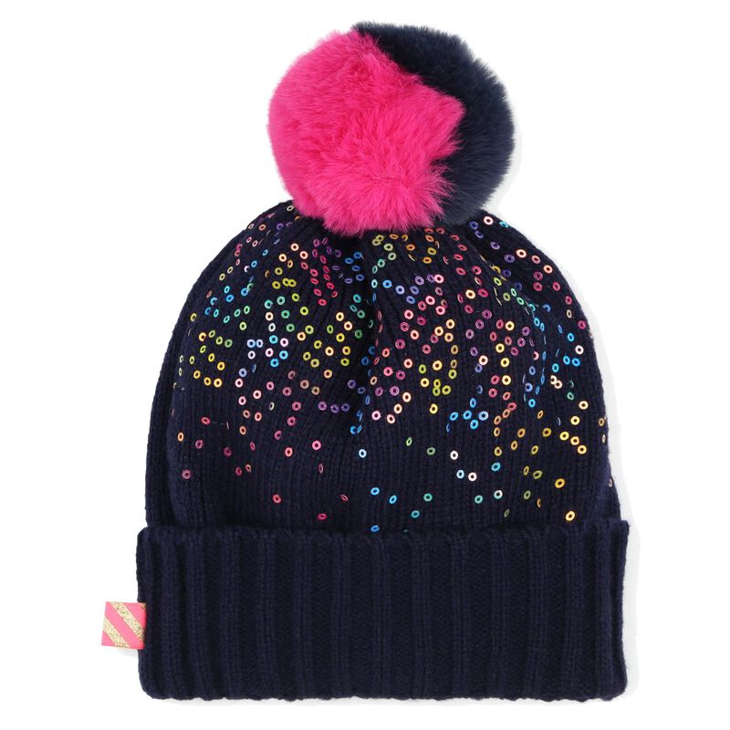 Billieblush Sequin Faux Fur Pom-Pom Beanie T2 - T3 image number 1