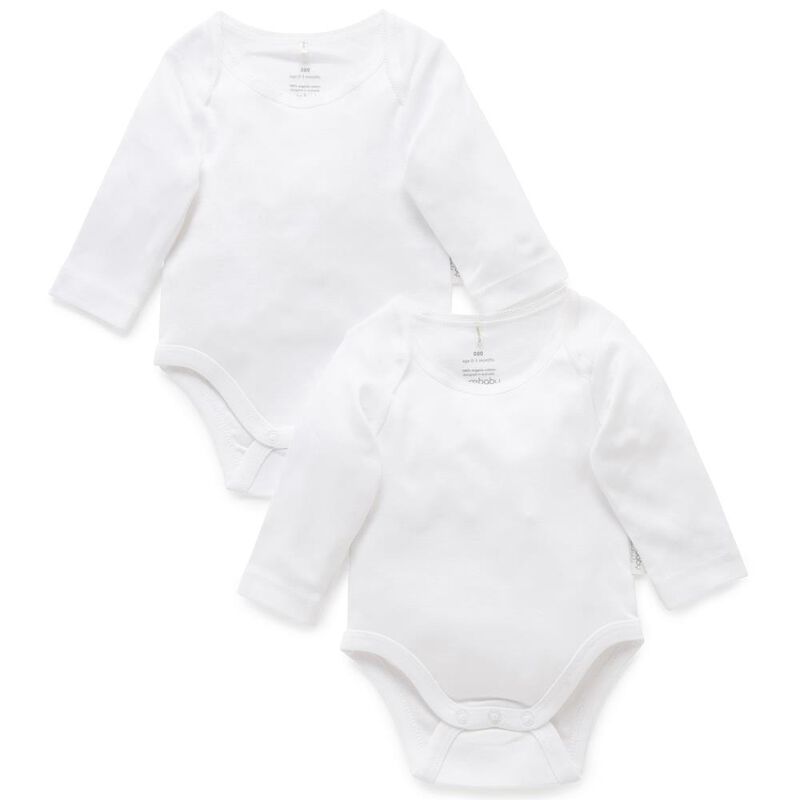 Purebaby Easy Neck L/S Bodysuit 2 Pack image number 0