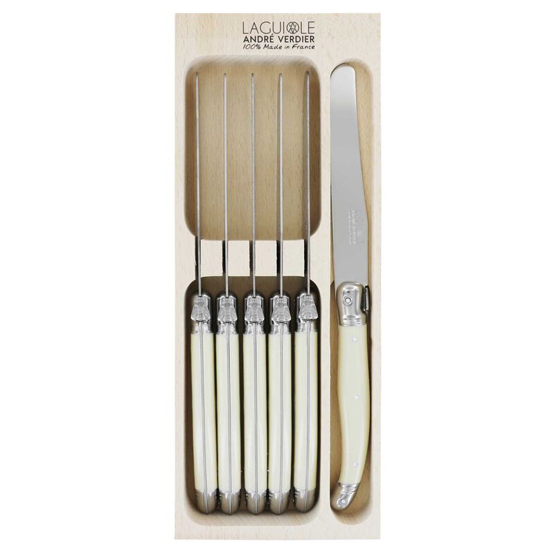 Andr&eacute; Verdier Laguiole Dinner Knife Set 6 Piece - Ivory image number 0