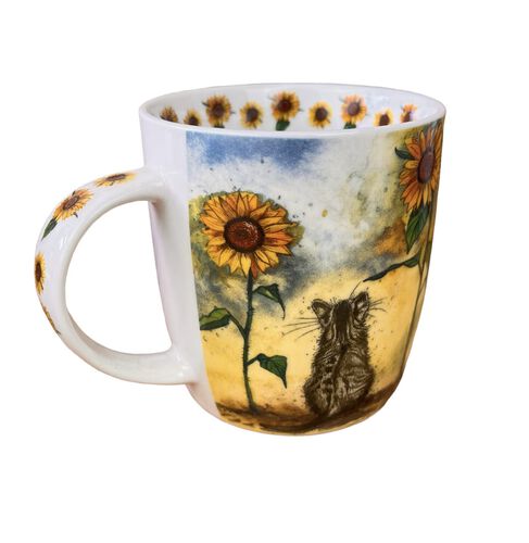 Alex Clark Cat And Sunflowers Mug