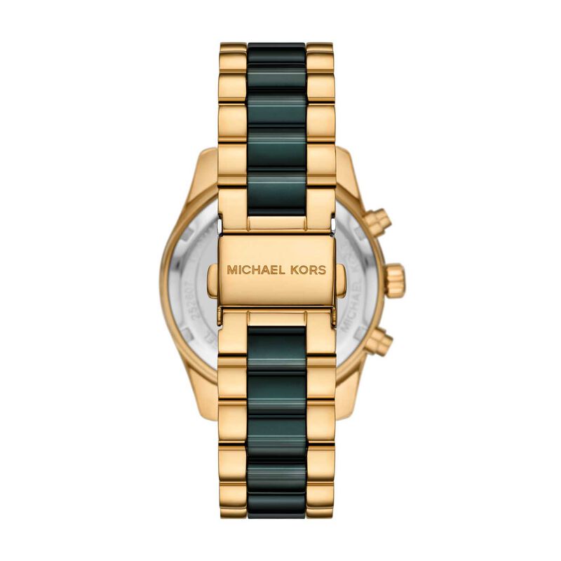 Michael Kors Lexington Chronograph Green Ceramic And Gold-Tone SS Watch image number 1
