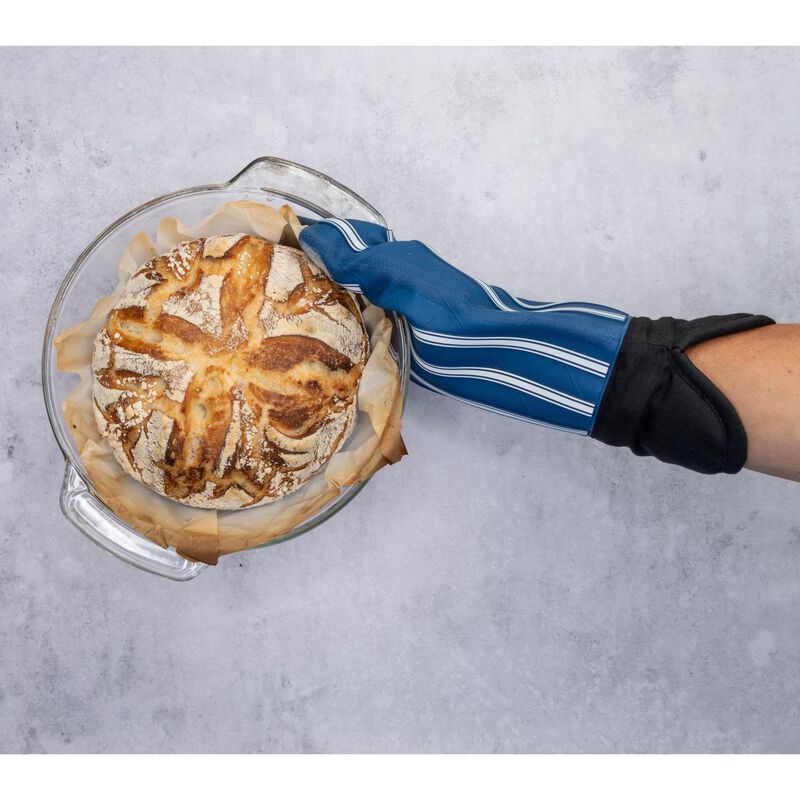 Cuisena Silicone Single Oven Glove Navy/White Stripe image number 1