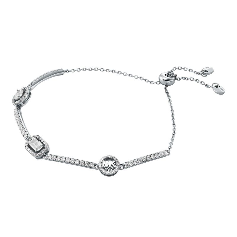 Michael Kors Sterling Silver Pavé Mixed Cut Slider Bracelet image number 0