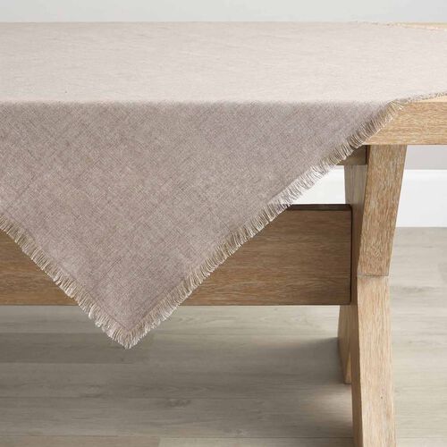 Pottery Barn Frayed Linen Table Throw Flax