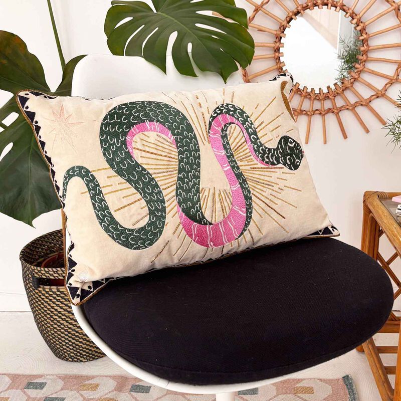 House Of Disaster Inked Snake Cushion image number 1