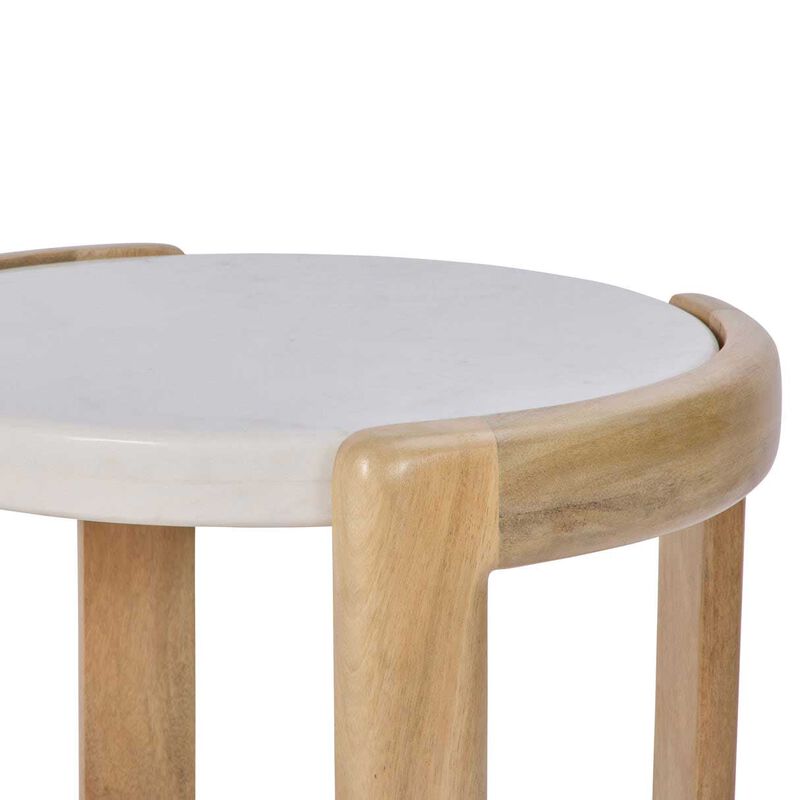 Grand Designs Ashton Side Table - White & Natural image number 2
