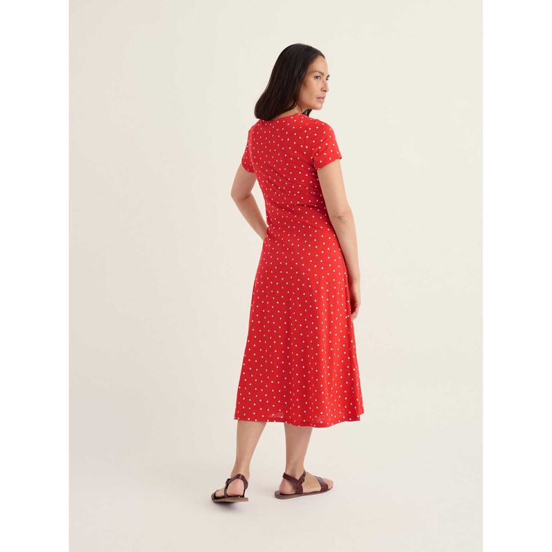 Seasalt Cornwall Chapelle Dress Little Sponge Spot Tomato image number 1