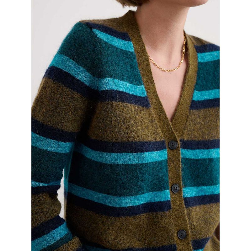 Seasalt Cornwall Etching Cardigan Earthenware Cyan Mix image number 2