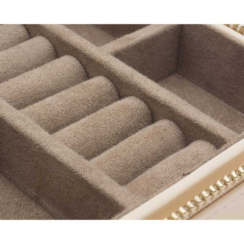 WOLF Caroline Zip Travel Jewellery Case Ivory image number 2