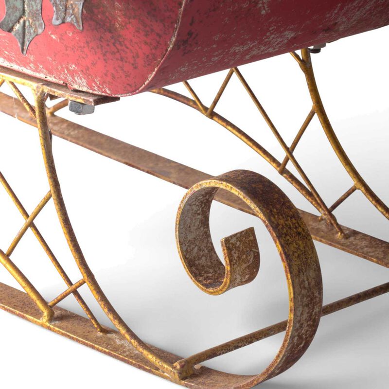 French Country Holly Santa Sleigh image number 3