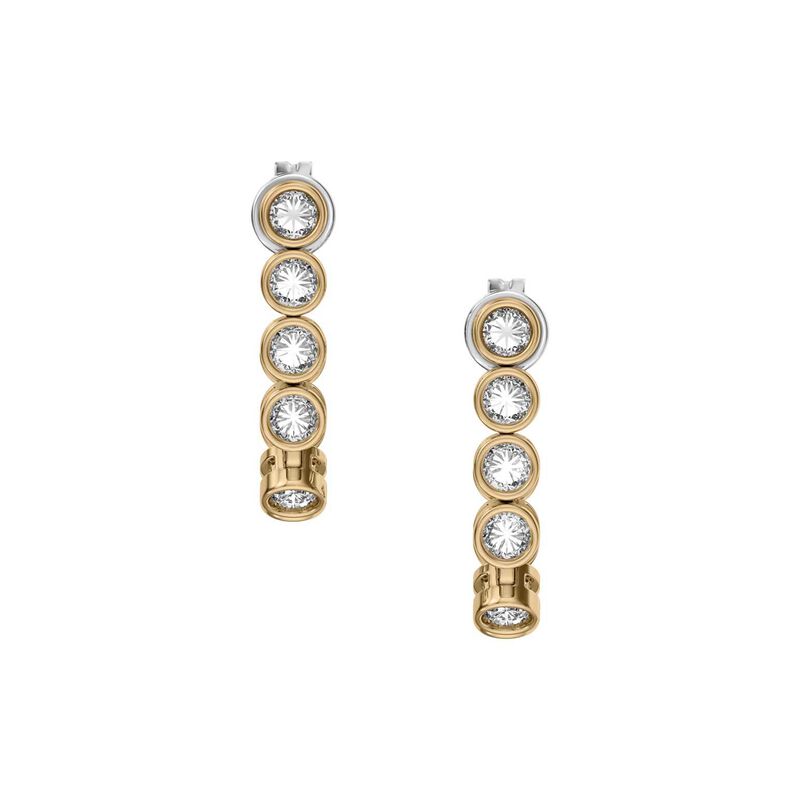 Skagen Moderne Glitz Gold-Tone Brass Hoop Earrings image number 1