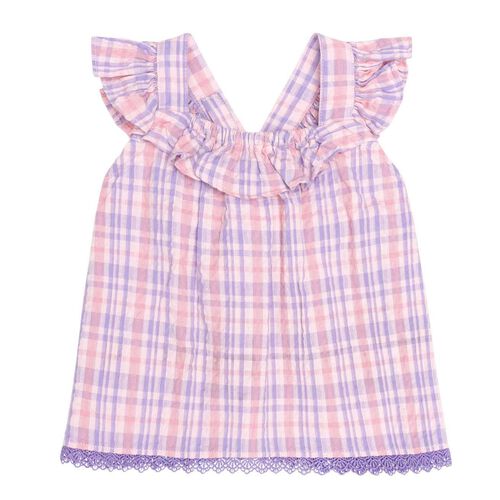 Huxbaby Tropical Check Tie Top 3-5Y