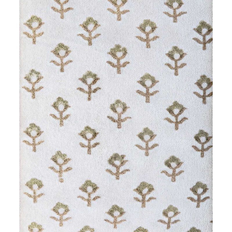 French Country Flower Handblock Velvet Cushion Cover image number 2