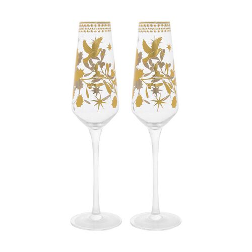 Maxwell & Williams White Christmas Prosecco Glass 240ml Set Of 2