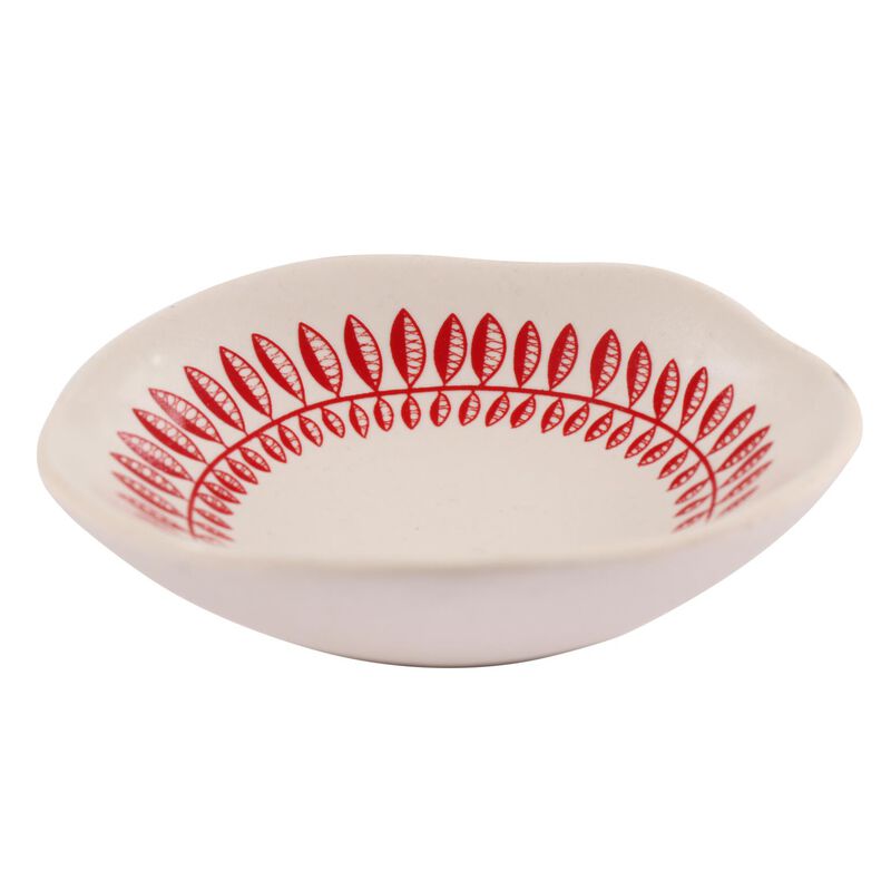 Jo Luping Red Fantail & Pohutukawa On White Bowl 7cm image number 0