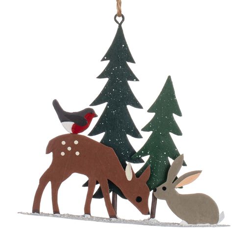 Shoeless Joe Deer, Hare & Robin Hanging Decoration