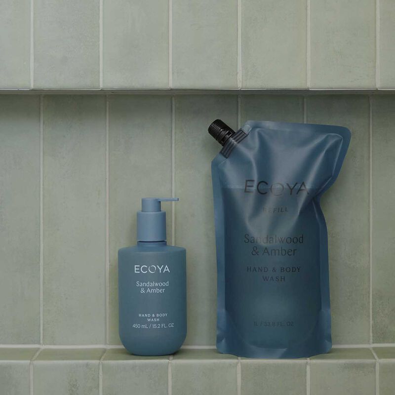 ECOYA Hand & Body Wash Refill Sandalwood & Amber 1L image number 1