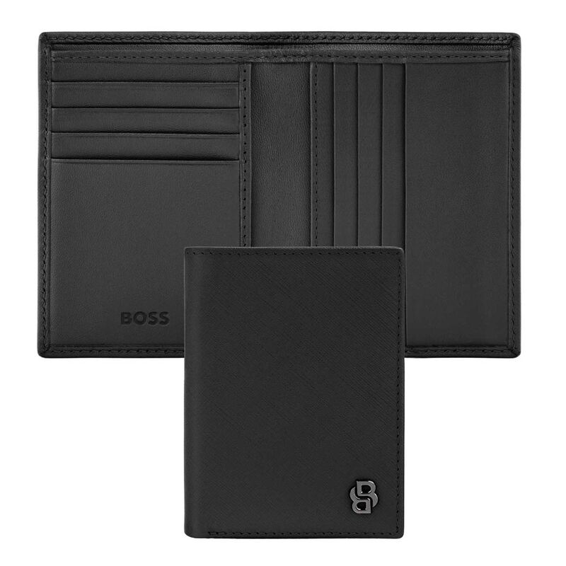 BOSS Folding Leather Card Holder Saffiano image number 2