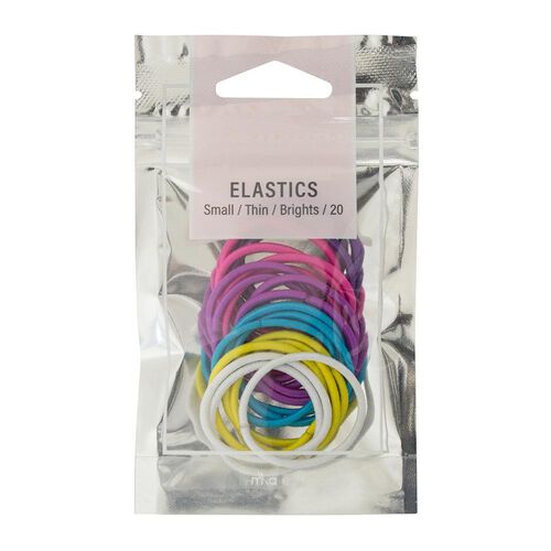 Mae Elastics Thin Small Assorted Brights (20)