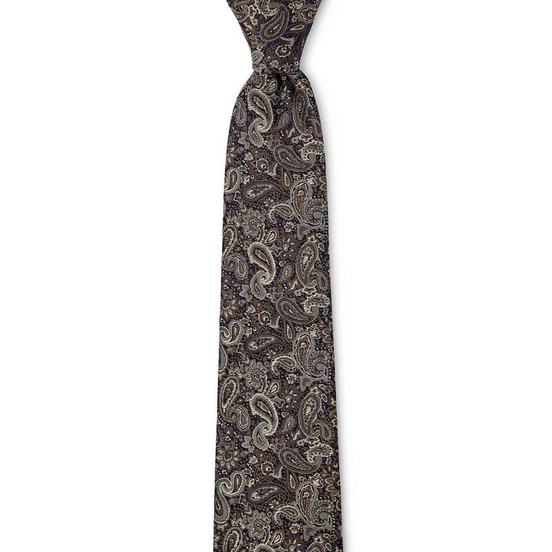 Cambridge Tonal Paisley 7.5cm Tie image number 1