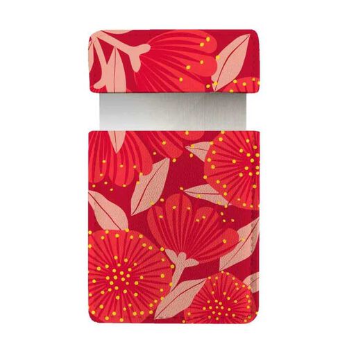 Bright Botanical Red Pohutukawa Pocket Mirror