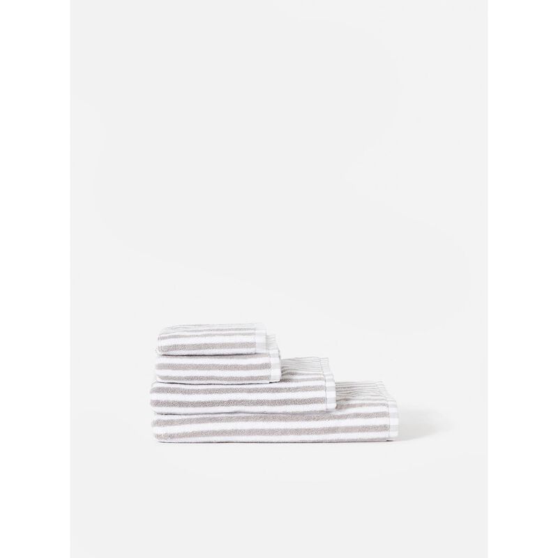 Città Wide Stripe Cotton Bath Towel Grey/White  - 80x150cm image number 1