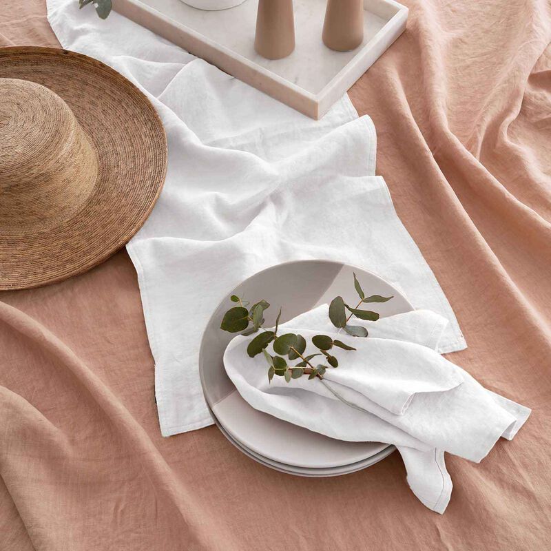 Bambury Linen 2Pc Napkin Set 45x45cm White image number 1