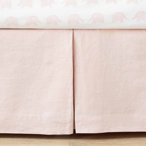 Pottery Barn Kids Linen Crib Skirt Blush