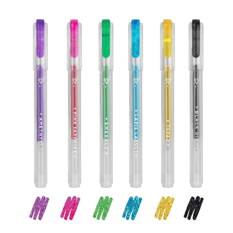 Legami Shine Bright Like a Diamond Glitter Mini Gel Pens Set of 6 image number 1