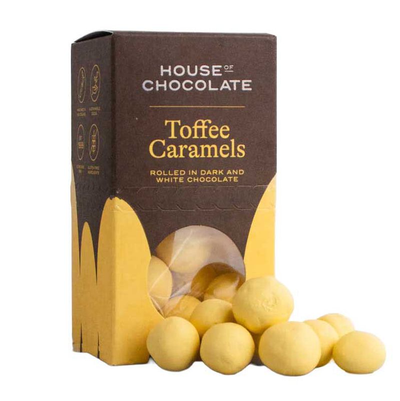 House of Chocolate Toffee Caramels Rolled In Dark And White Chocolate image number 0