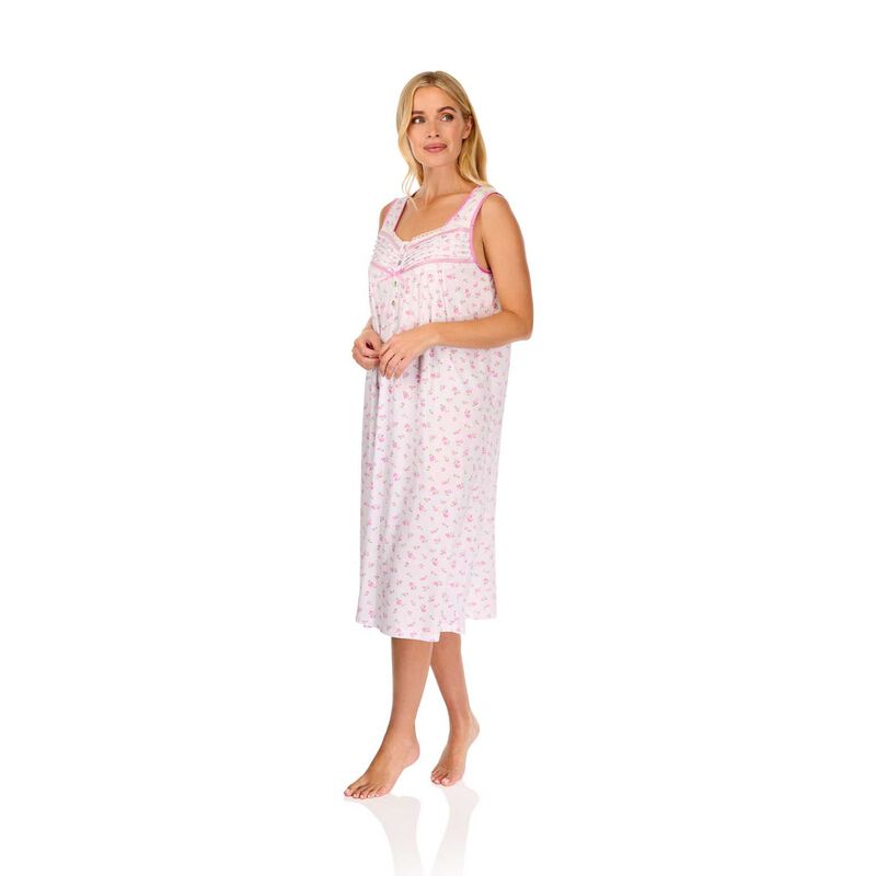 La Marquise Vintage Blossoms Cotton-Rich Jersey Sleeveless Nightdress image number 8