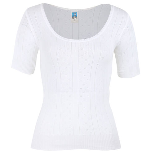 White Swan Pointelle Top Short Sleeve