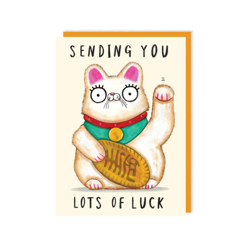 Clare Reilly Lucky Cat Good Luck Card image number 0