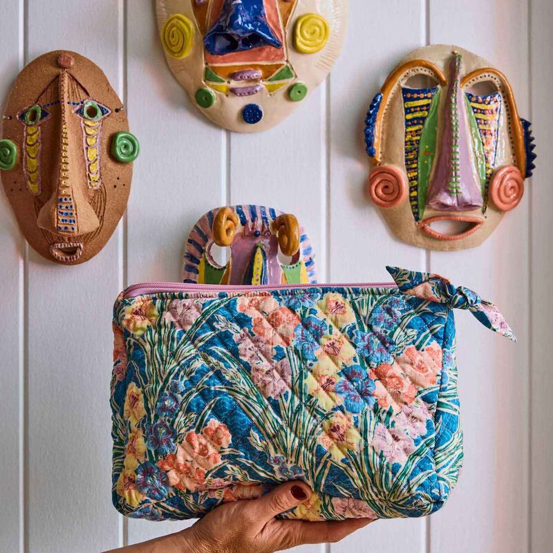 Kip&Co X Anna Spiro Gladiolus Quilted Cotton Toiletry Purse image number 3