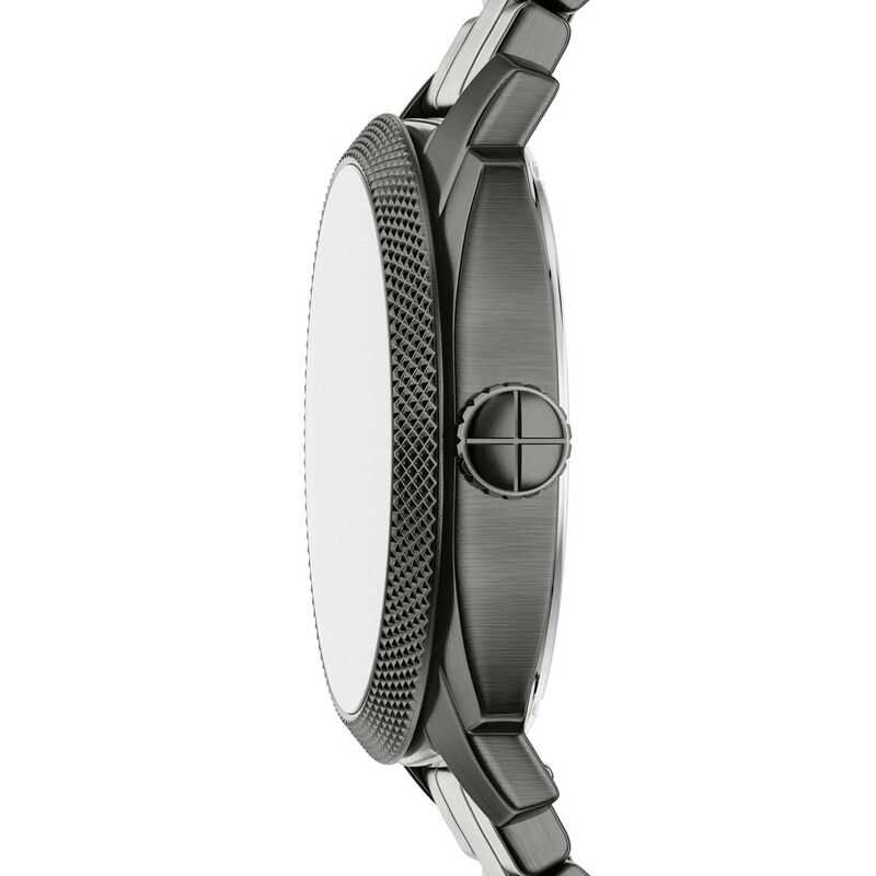 Fossil Machine 41mm Three-Hand Date Smoke Stainless Steel Watch image number 2
